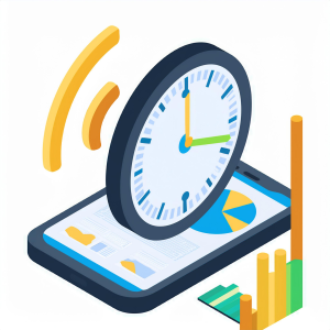 Symbolische Darstellung einer Arbeitszeitverwaltung