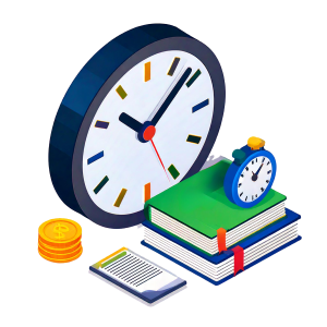 Symbolische Darstellung einer Arbeitszeitverwaltung