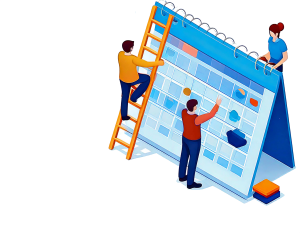 Symbolische Darstellung einer Arbeitszeitverwaltung