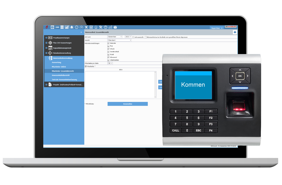 Komplettlösung Terminal Zeiterfassung und Software