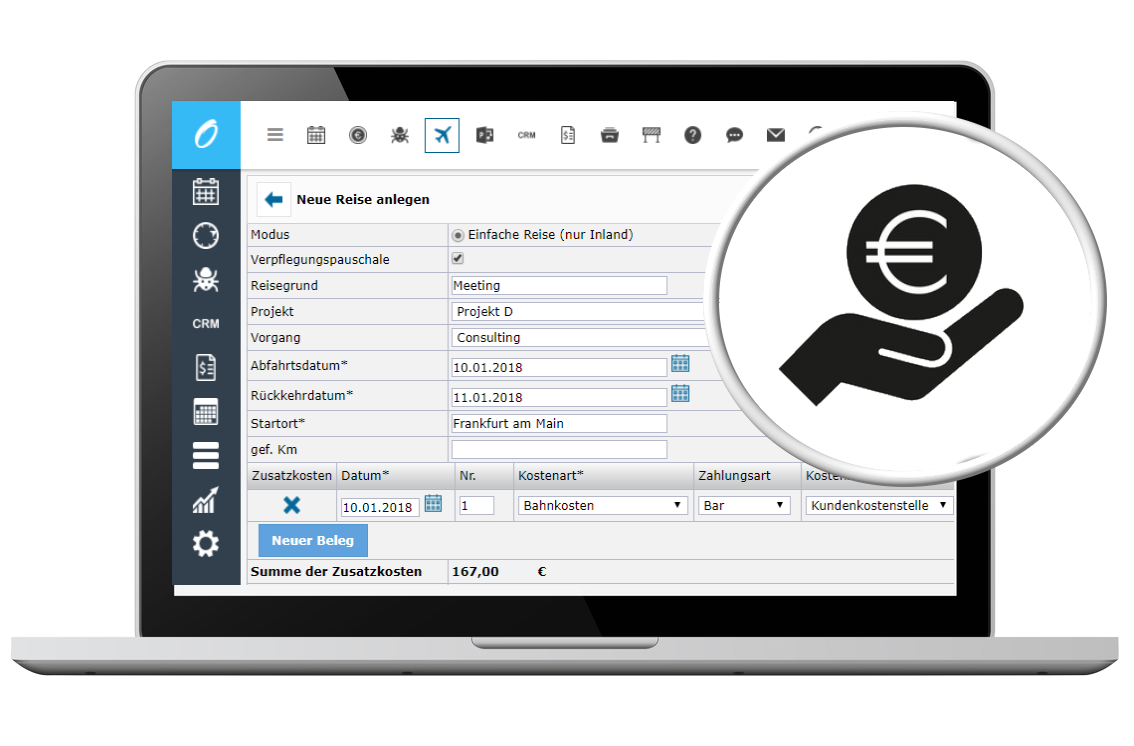PM Software mit Reisekostenverwaltung