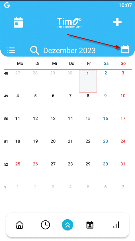 Button andere Kalender auswählen