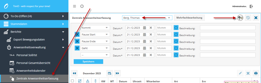 Direkteintragung Sonderurlaub