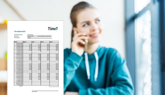 Stundenkonto mit Soll- und Ist-Zeiten in einer Arbeitszeiterfassung für Einzelhandel