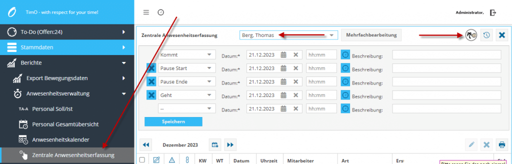 Direkteintragung Sonderurlaub