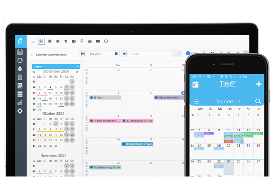 Digitale Kalenderübersicht mit Projektterminen auf verschiedenen Geräten.