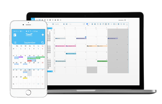 Gruppenkalender mit mobiler App in einer Online-Kalender-Software