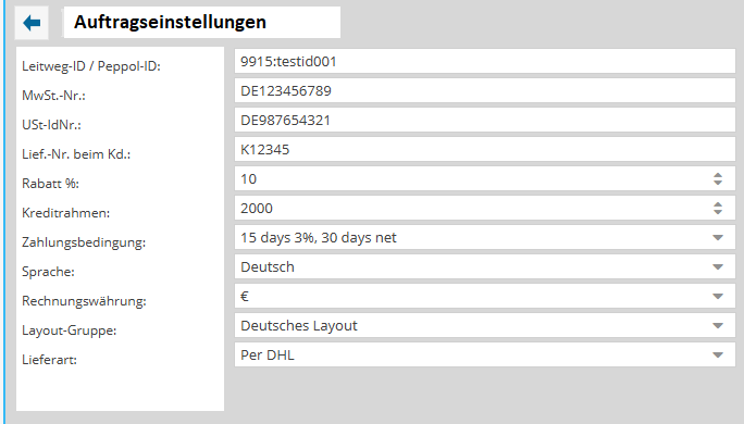 Auftragseinstellungen mit Mandantenverwaltung in einer Faktura Software