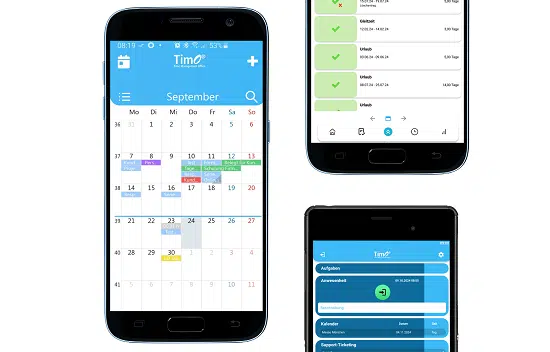 Mobile Projektmanagement-App mit Übersicht über Termine, Aufgaben und Zeiterfassung