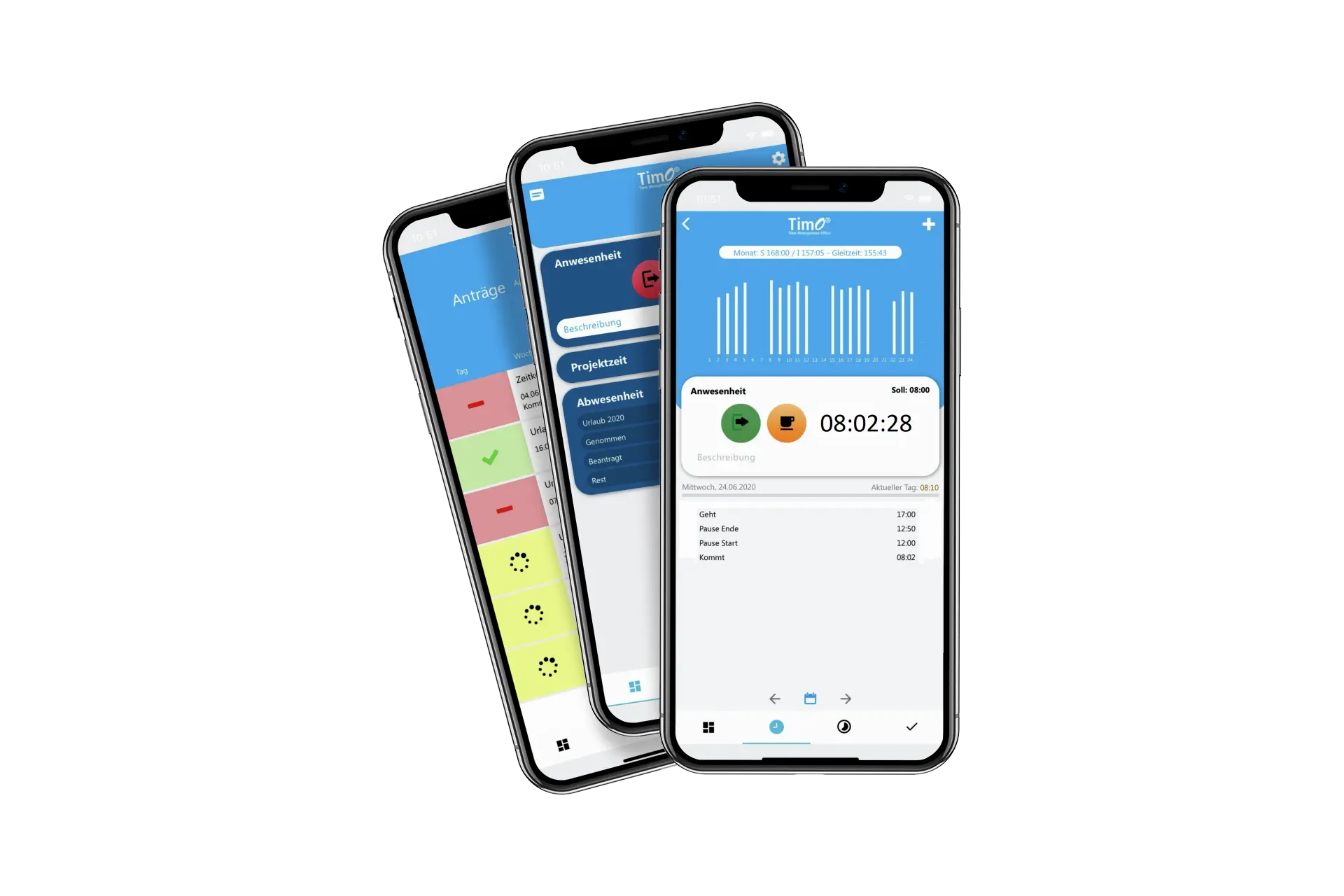 Verschiedene Ansichten mobiler Ticketbearbeitung unterwegs in der App