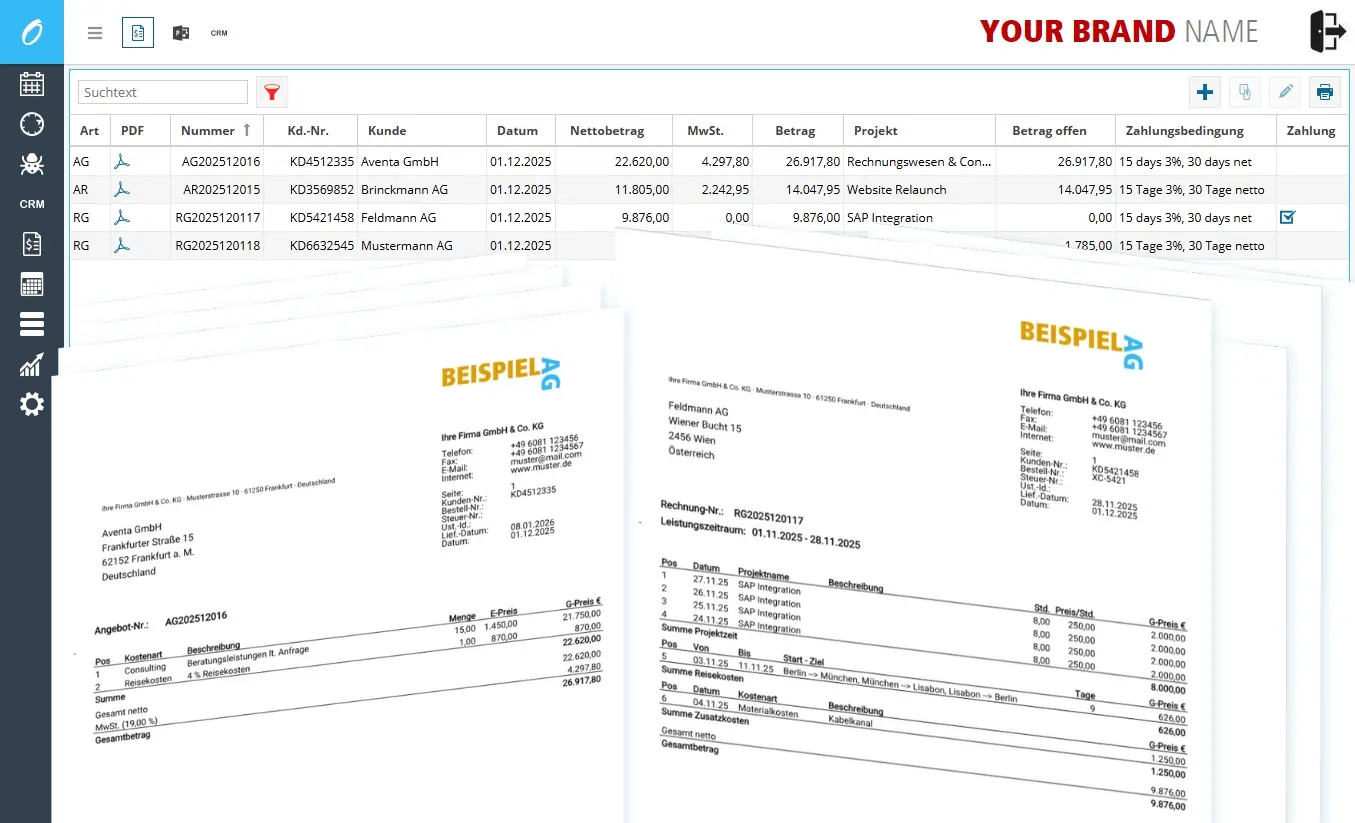 Projektabrechnung-Software TimO