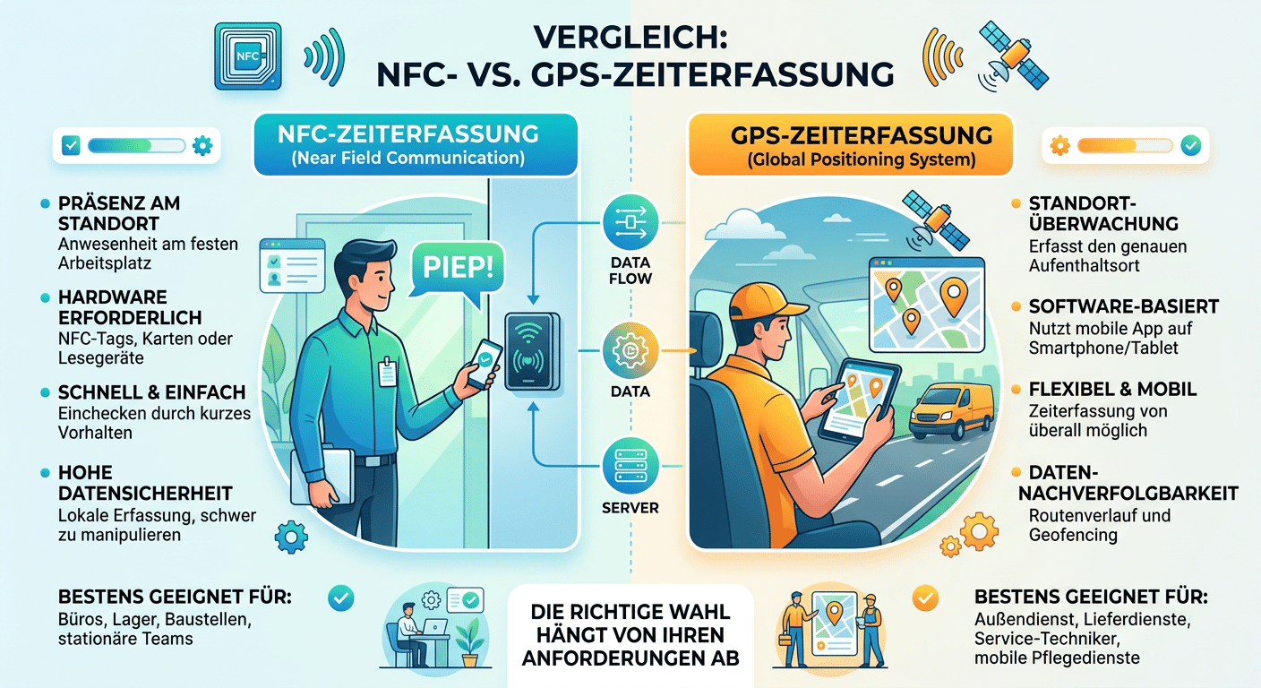 Unterschied NFC  und GPS