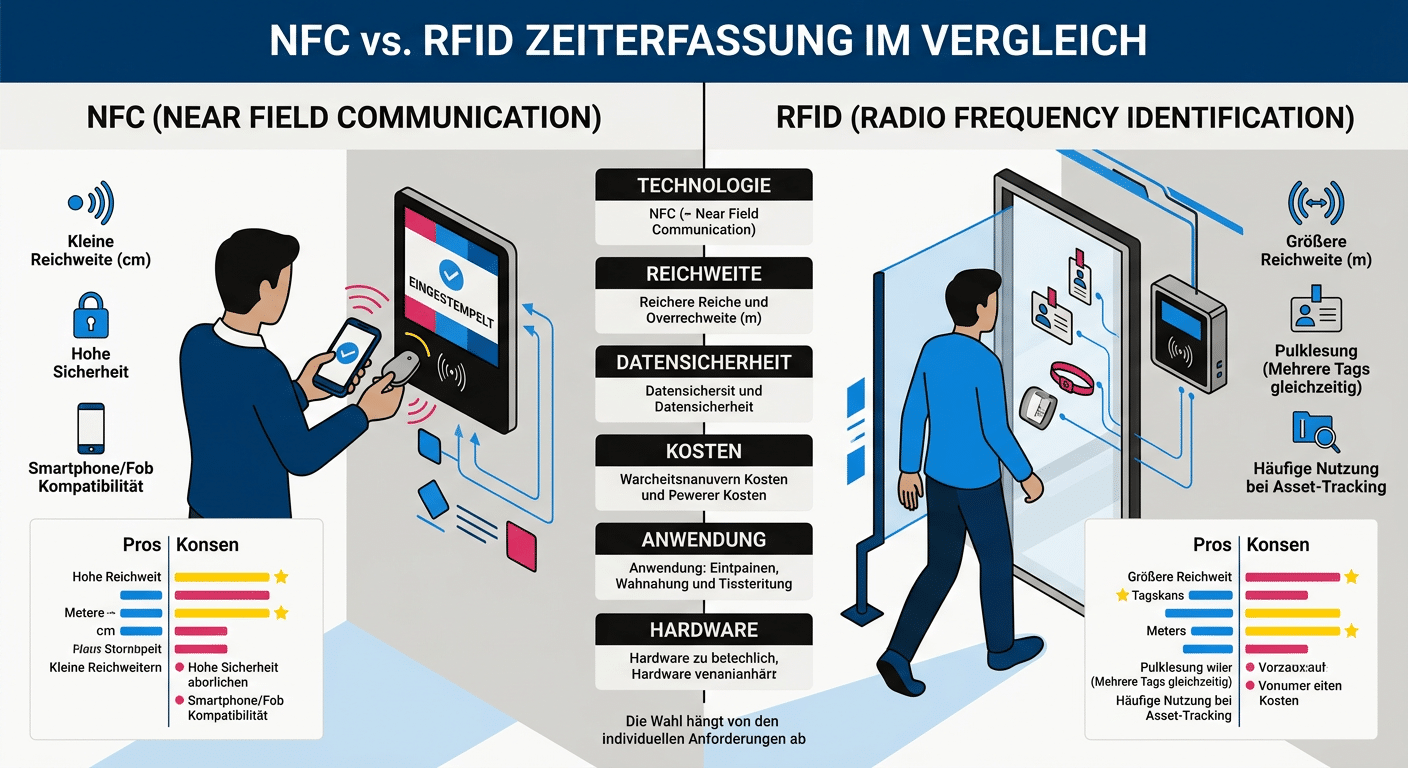 Unterschied NFC und RFIC Zeiterfassung