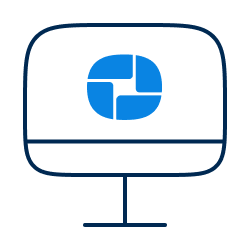 Icon eines Monitors mit der TimO® Logo Zeiterfassung-Software
