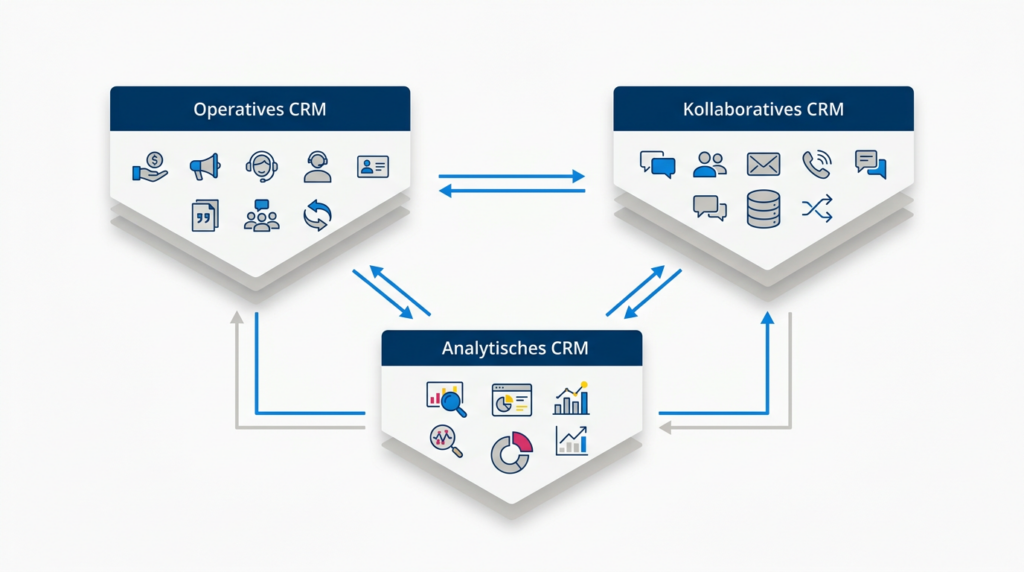 Operatives CRM ↔ Kollaboratives CRM ↔ Analytisches CRM