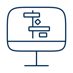 Icon für die Projektplanung mit Meilensteinen in einer Projektmanagement-Software.