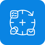 Symbol für die Planung von CRM-Aktivitäten wie Aufgaben, Nachrichten und E-Mails.