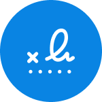 Blaues Unterschrift-Icon für die digitale Signatur von Dokumenten.